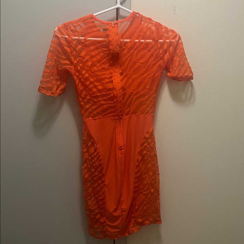 Posh by V Orange Cut-Out Short Sleeve Dress - Picture 8 of 8